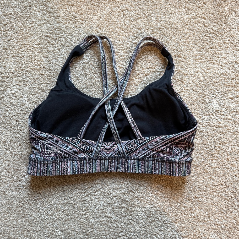 Lululemon Athletica Black and Patterned Sports Bra